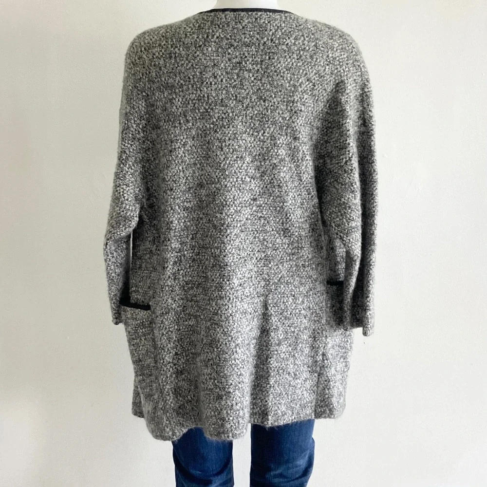 ASTR The Label Womens XS Grey Boucle Open Front Cardigan Sweater Wool Blend Coat